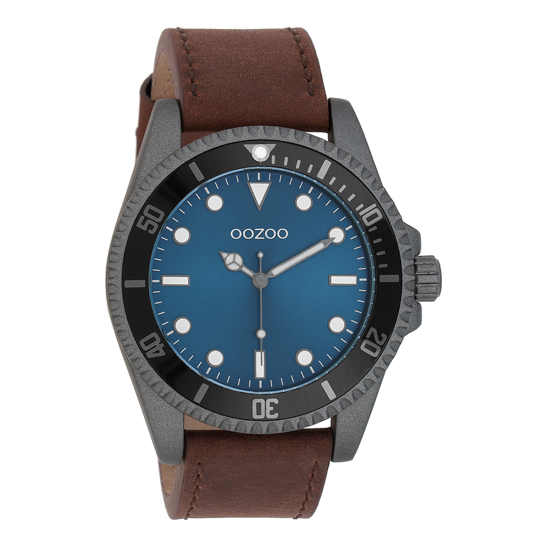 Grigio scuro  OOZOO Guarda con cinturino in pelle marrone - C11116