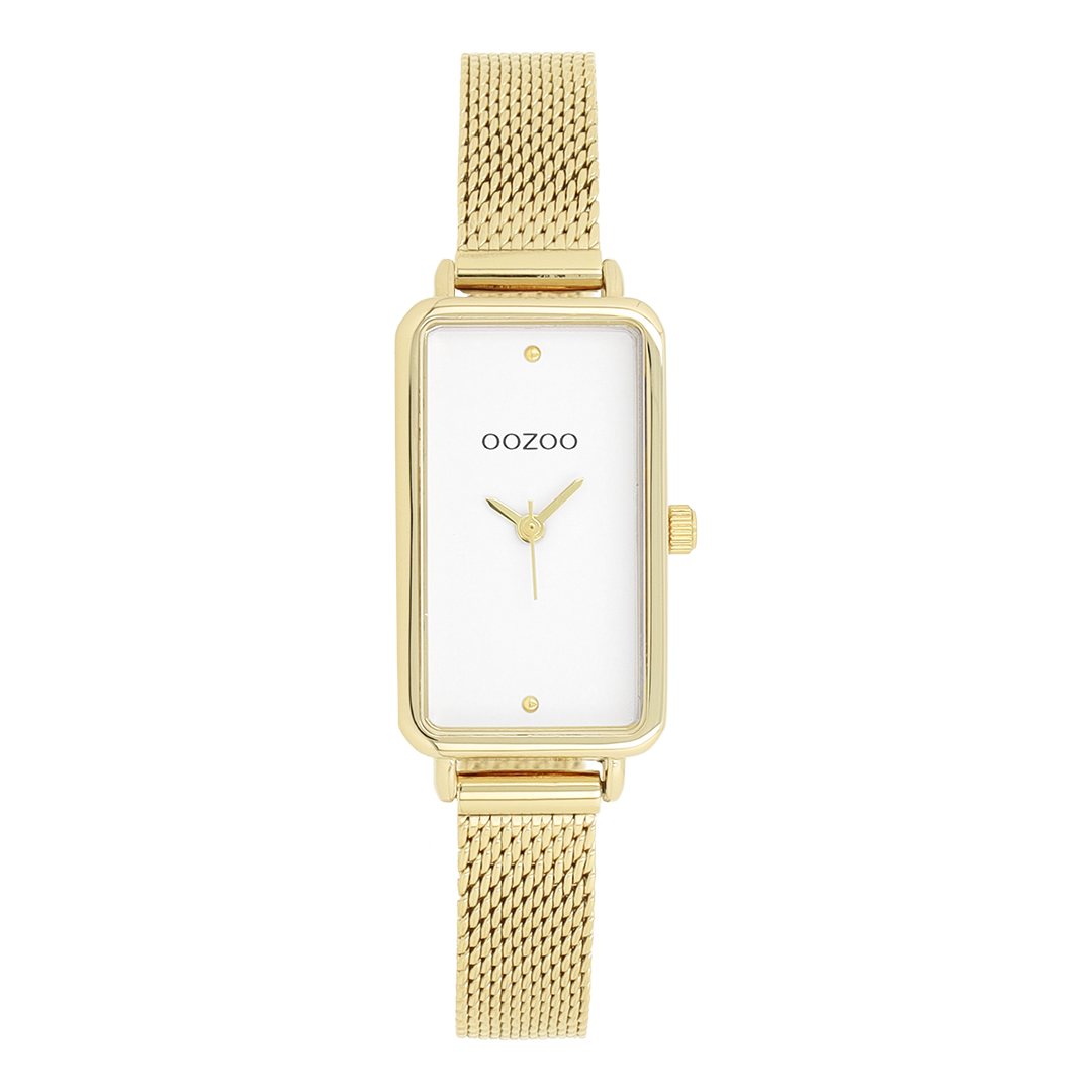 Gold coloured OOZOO watch with metal mesh bracelet - C11533