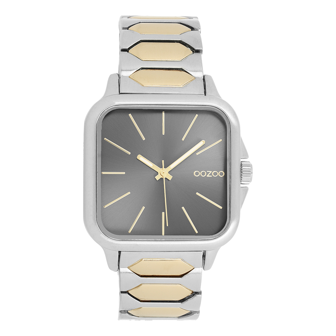 Silver coloured OOZOO watch with silver coloured/gold stainless steel bracelet - C11604