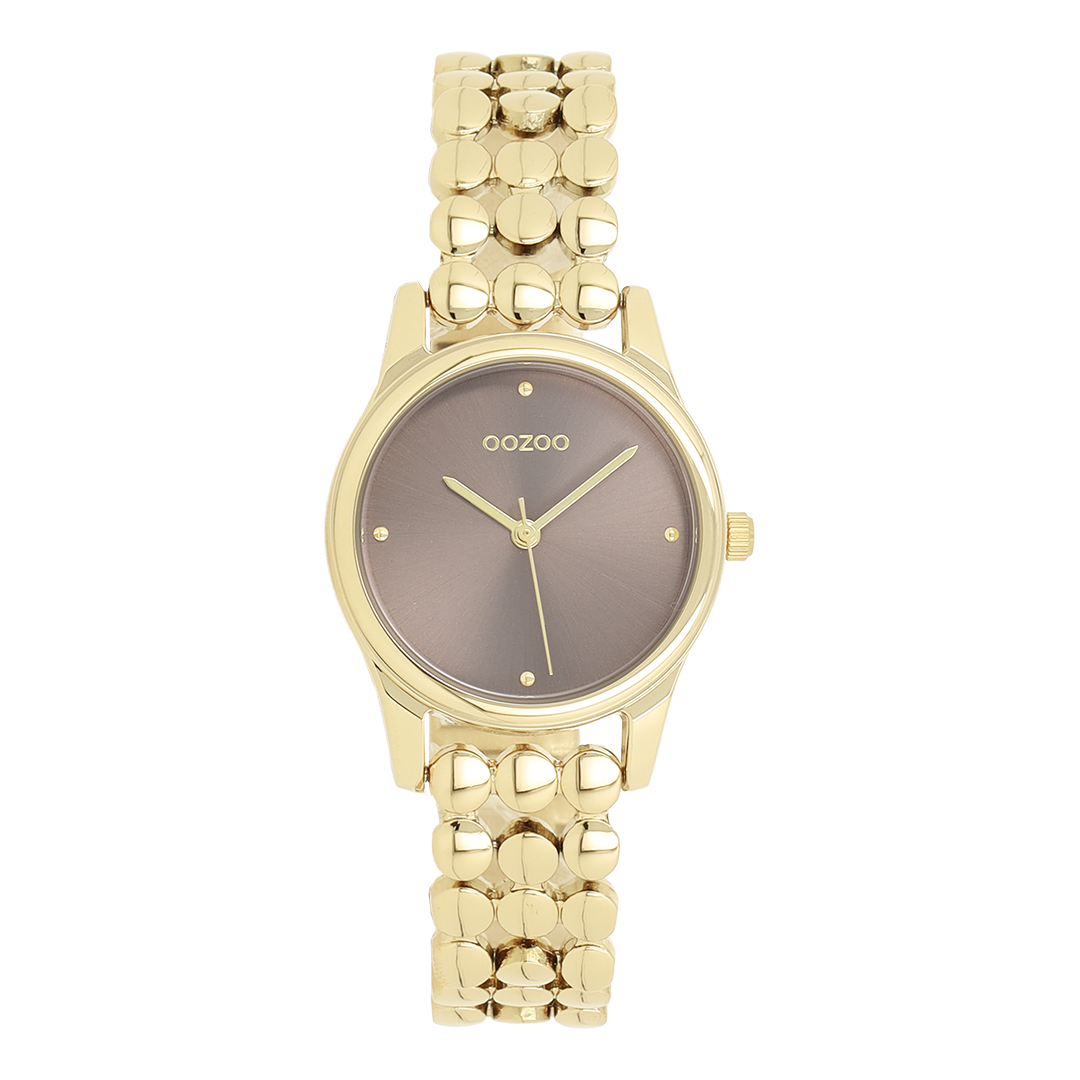 Gold coloured OOZOO watch with dot link bracelet - C11632