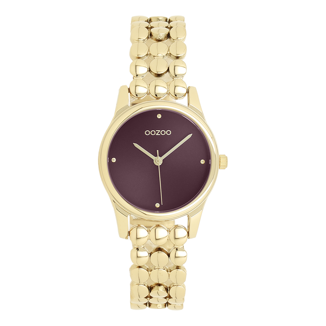 Gold coloured OOZOO watch with dot link bracelet - C11633