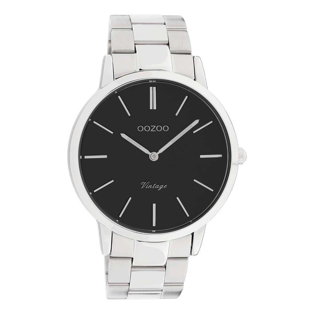Silver coloured OOZOO watch with stainless steel bracelet - C20022