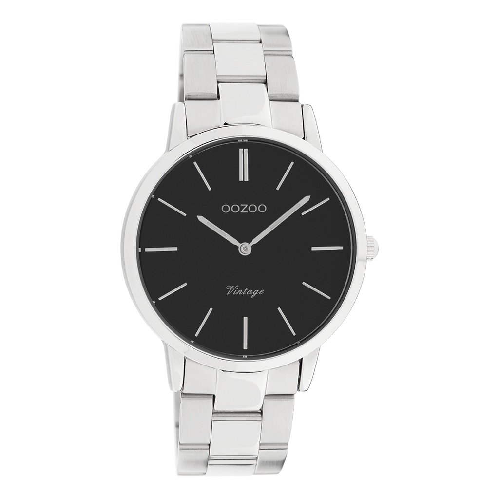 Silver coloured OOZOO watch with stainless steel bracelet - C20031