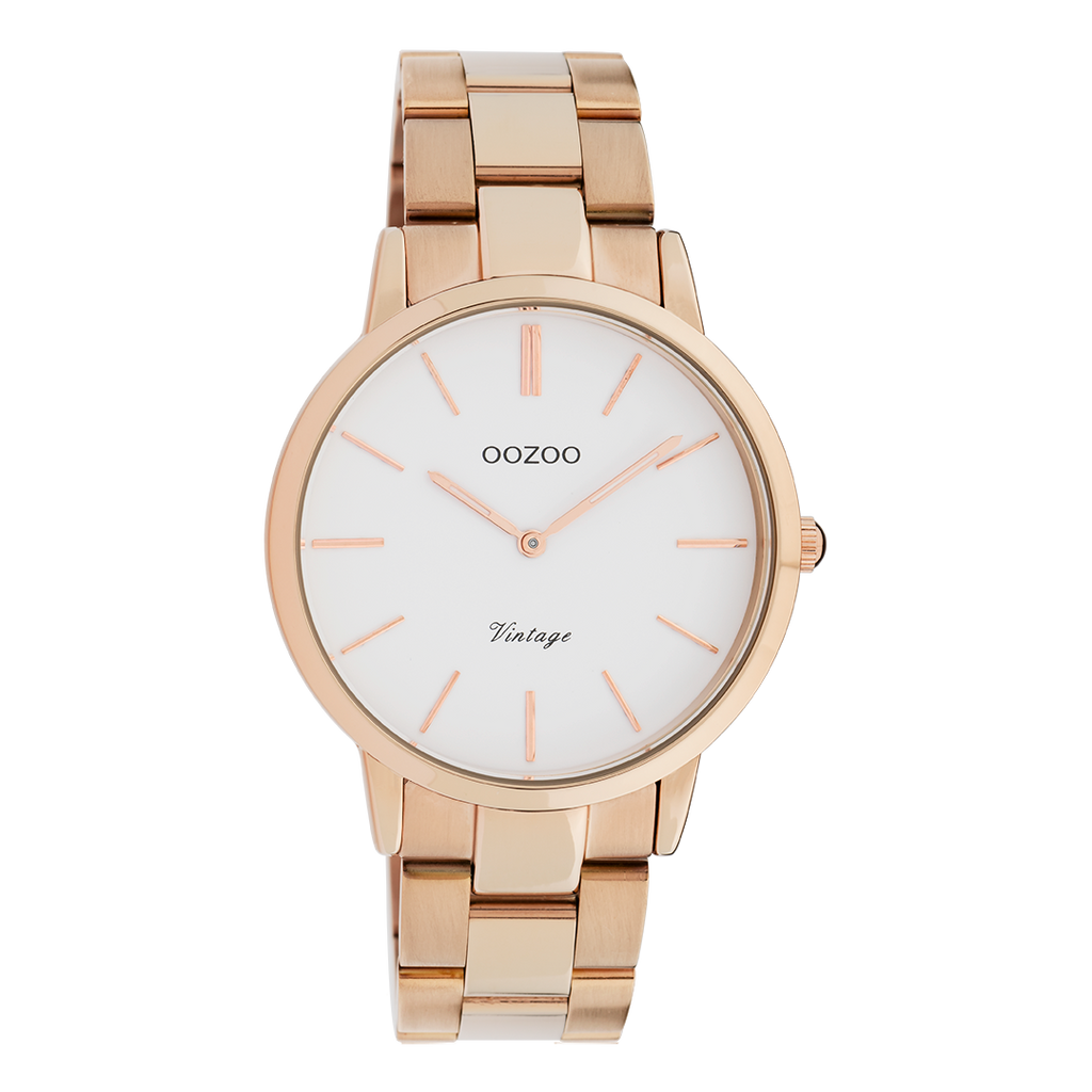 Rose gold coloured OOZOO watch with stainless steel bracelet - C20036