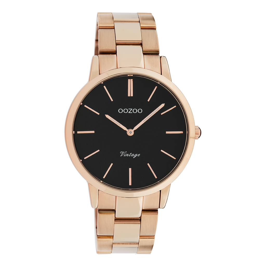 Rose gold coloured OOZOO watch with stainless steel bracelet - C20037