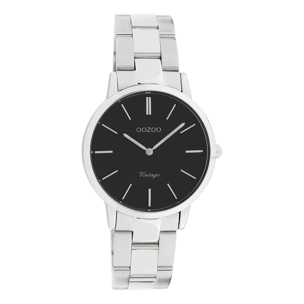 OOZOO Montre en couleur argent avec bracelet en acier inoxydable en couleur argent - C20043