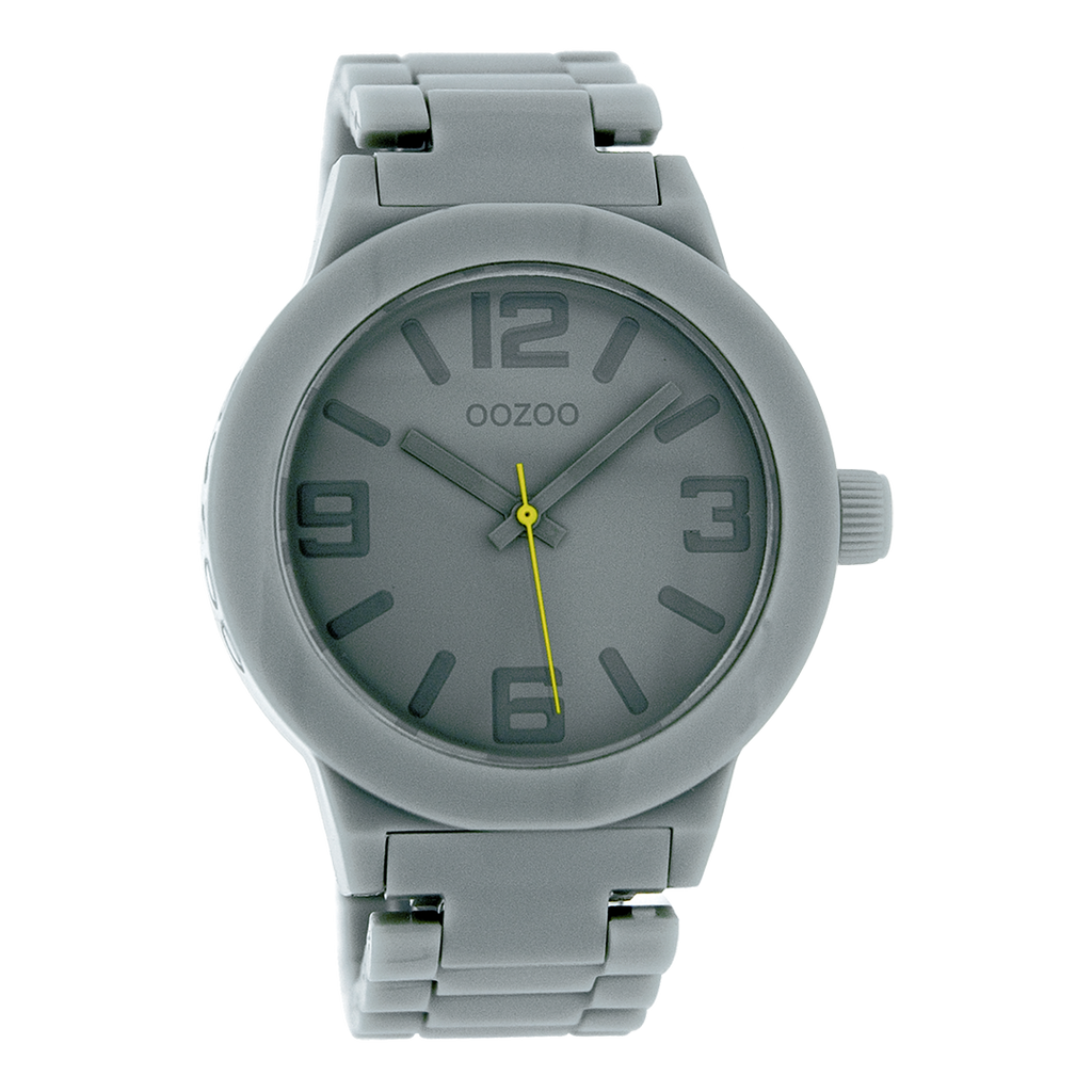 OOZOO Montre en gris avec bracelet en plastique en gris - C3680