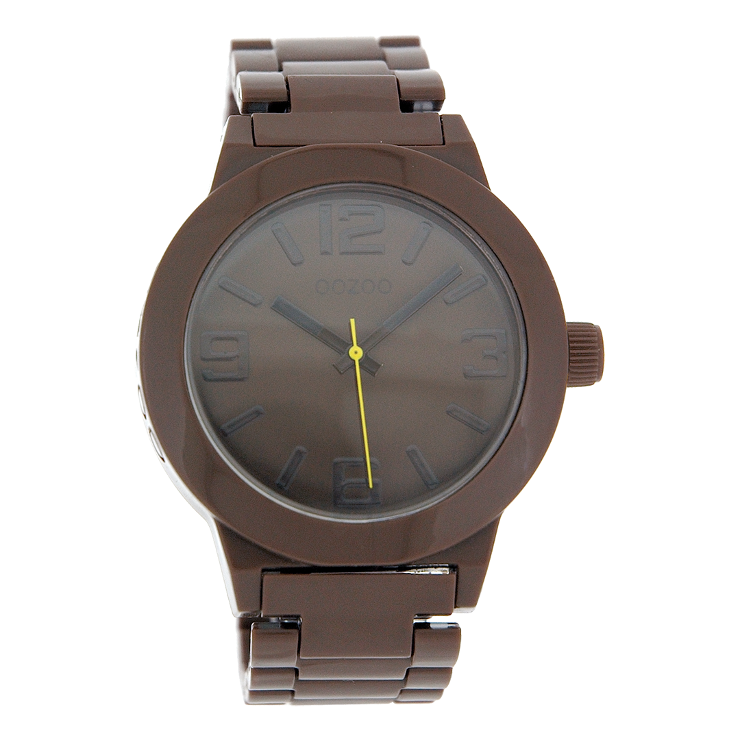 Donker bruine OOZOO horloge met kunststof horlogeband - C3682