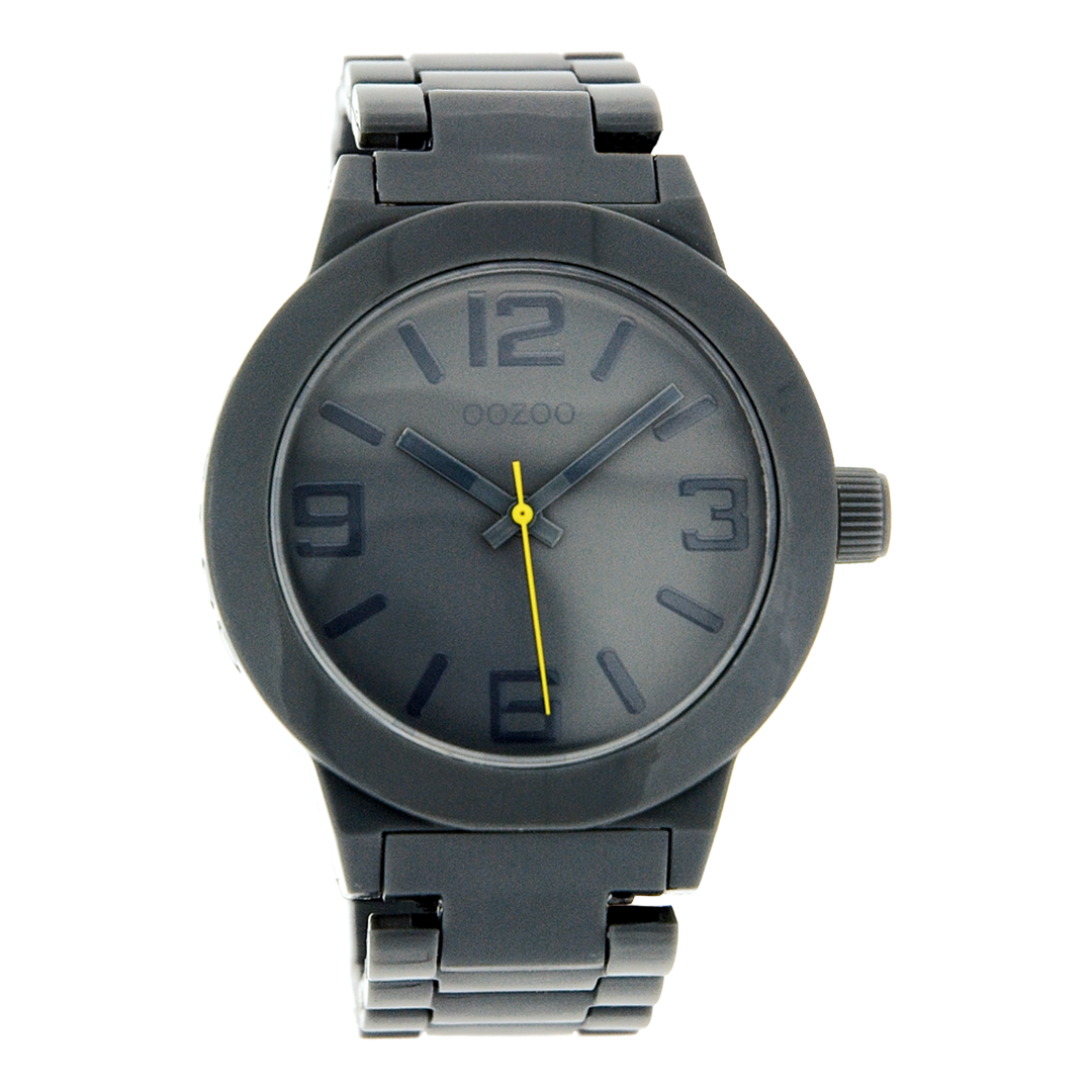 Donker grijze OOZOO horloge met kunststof horlogeband - C3683