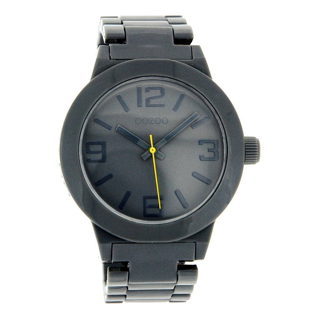OOZOO Montre en gris foncé avec bracelet en plastique en gris foncé - C3683
