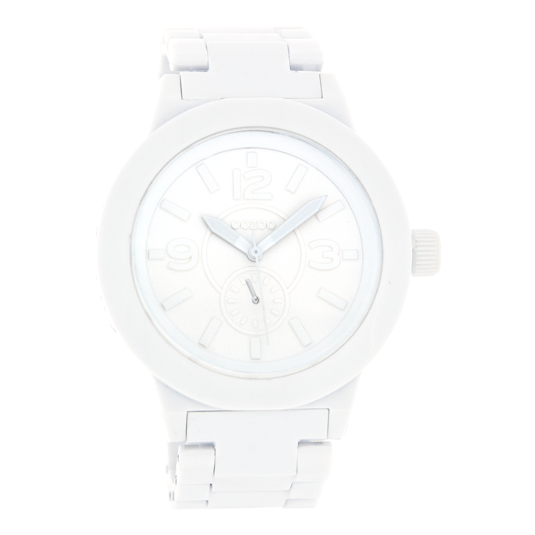 Witte OOZOO horloge met kunststof horlogeband - C4115