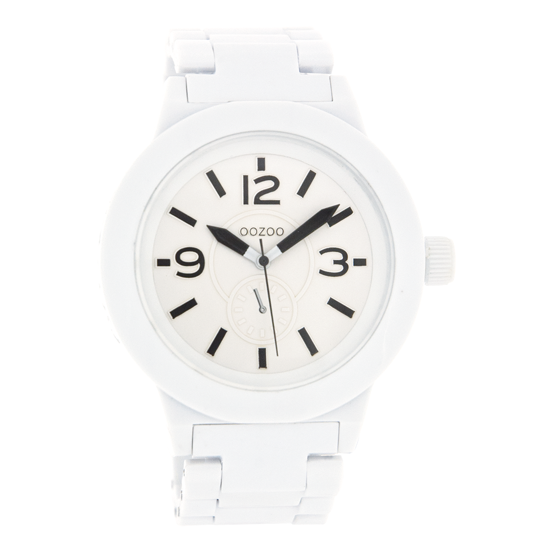 Witte OOZOO horloge met kunststof horlogeband - C4116