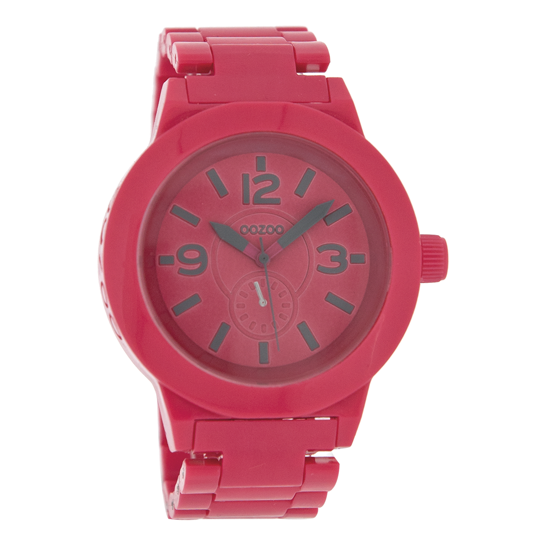 Roze OOZOO horloge met kunststof horlogeband - C4117