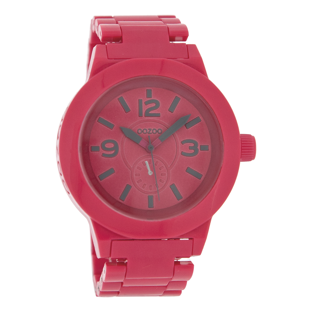 OOZOO Montre en rose avec bracelet en plastique en rose - C4117