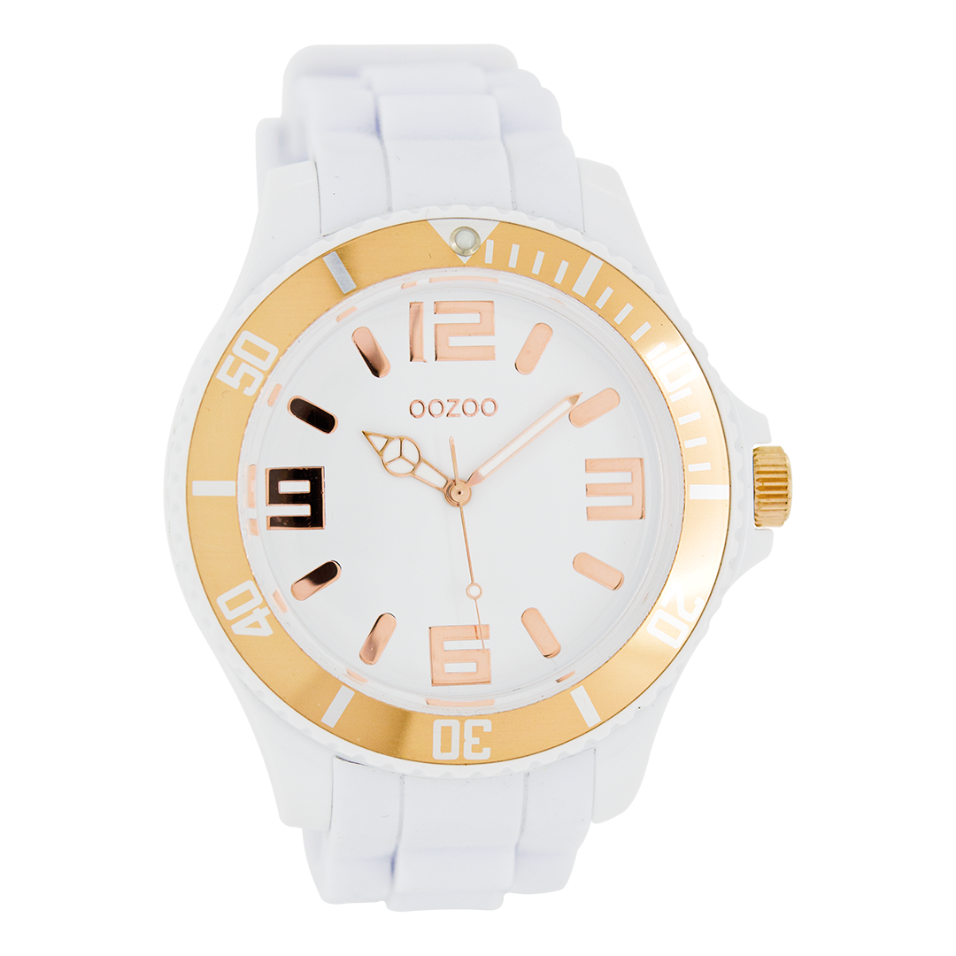 Witte OOZOO horloge met rubber band - C4161