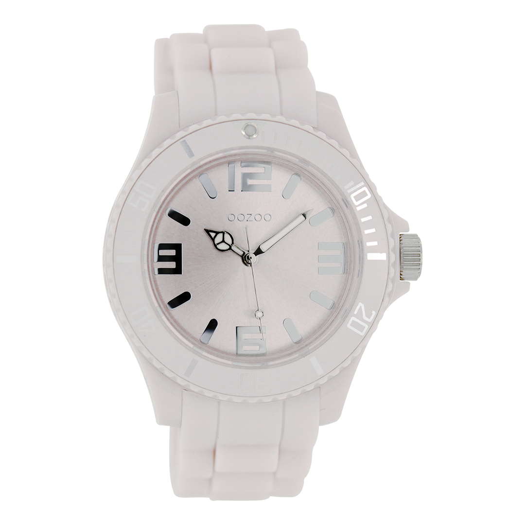 OOZOO Montre en rose tendre avec bracelet en caoutchouc en vieux rose - C4175