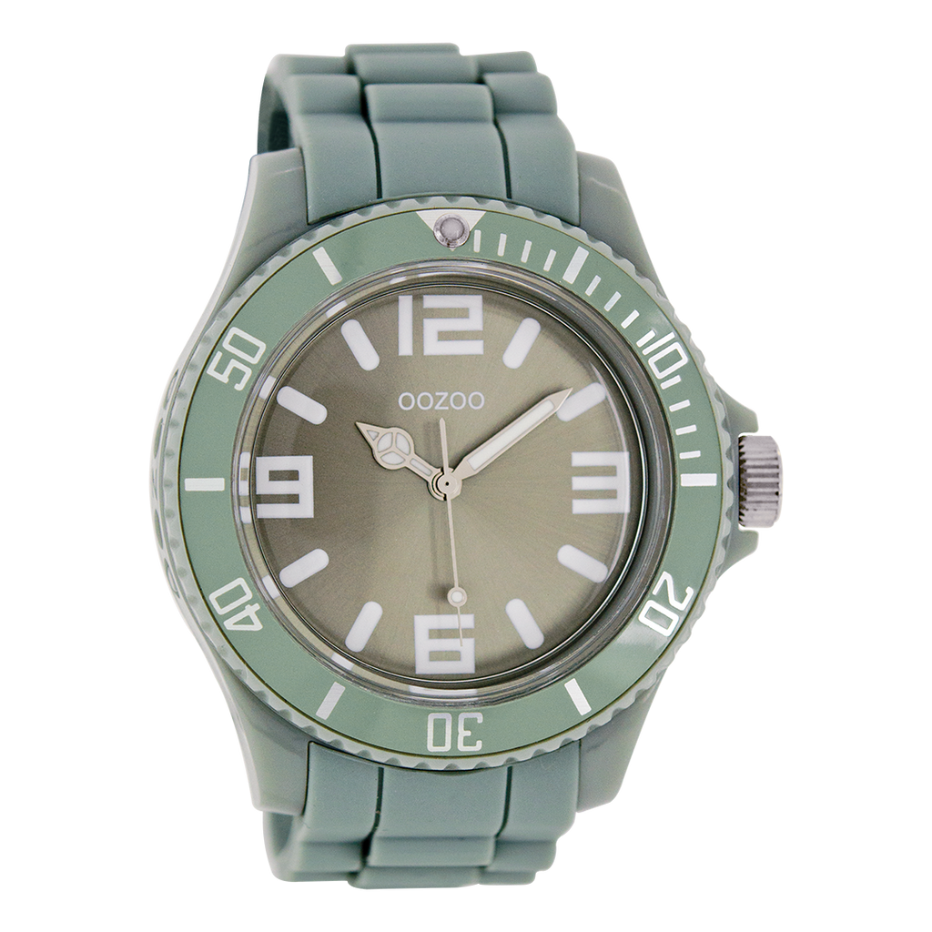 OOZOO Montre en gris avec bracelet en caoutchouc en gris - C4275