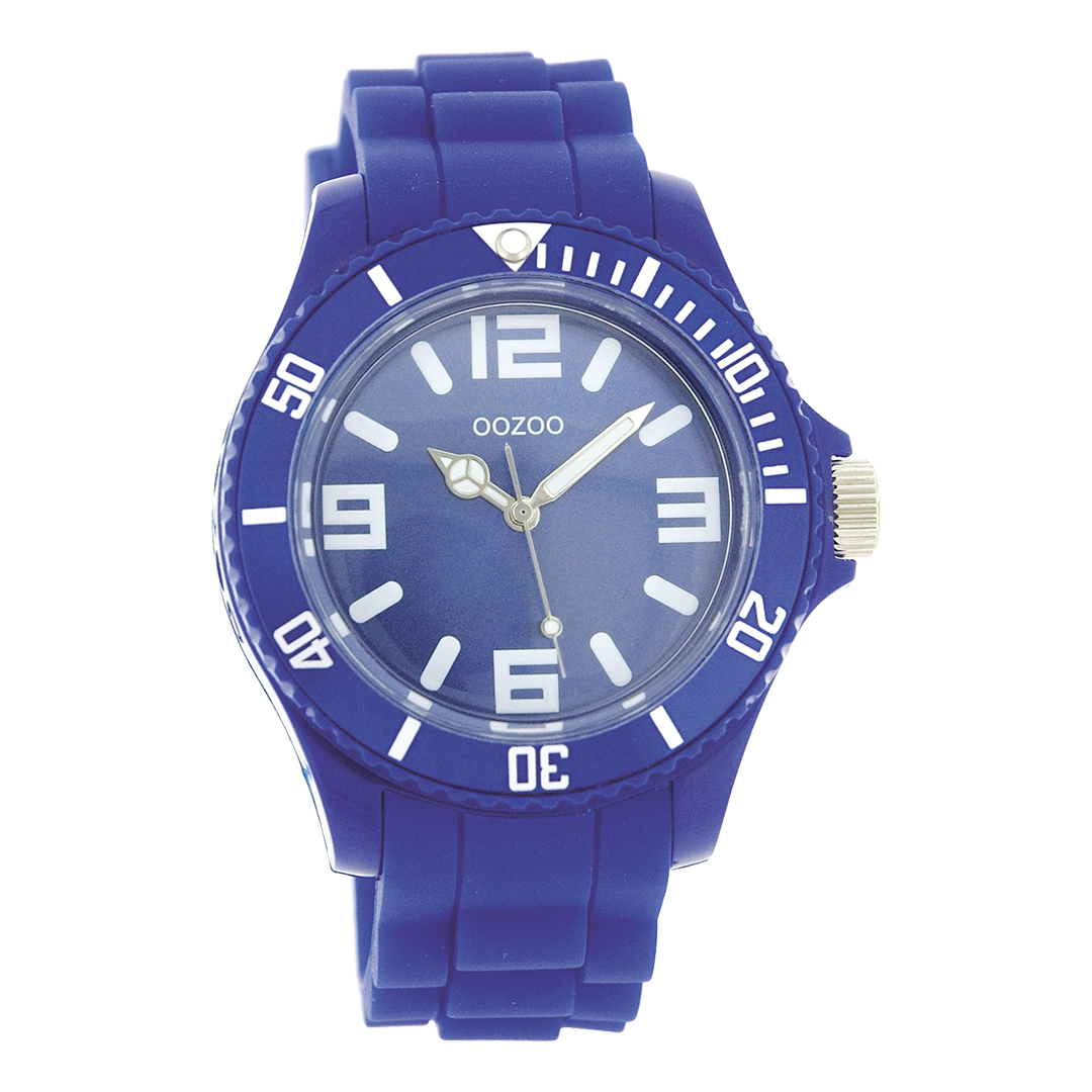 OOZOO Montre en bleu avec bracelet en caoutchouc en bleu - C4281
