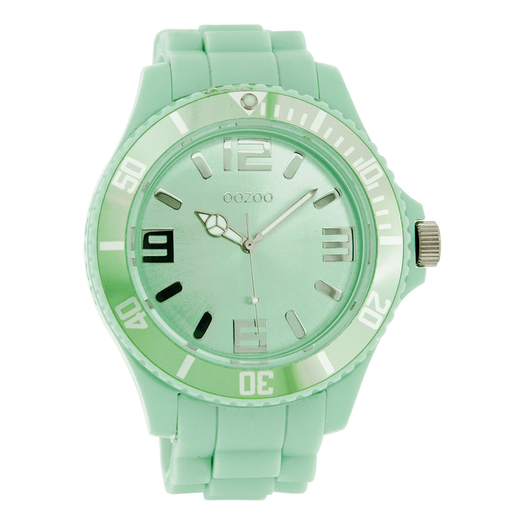 Licht blauwe OOZOO horloge met rubber band - C4342