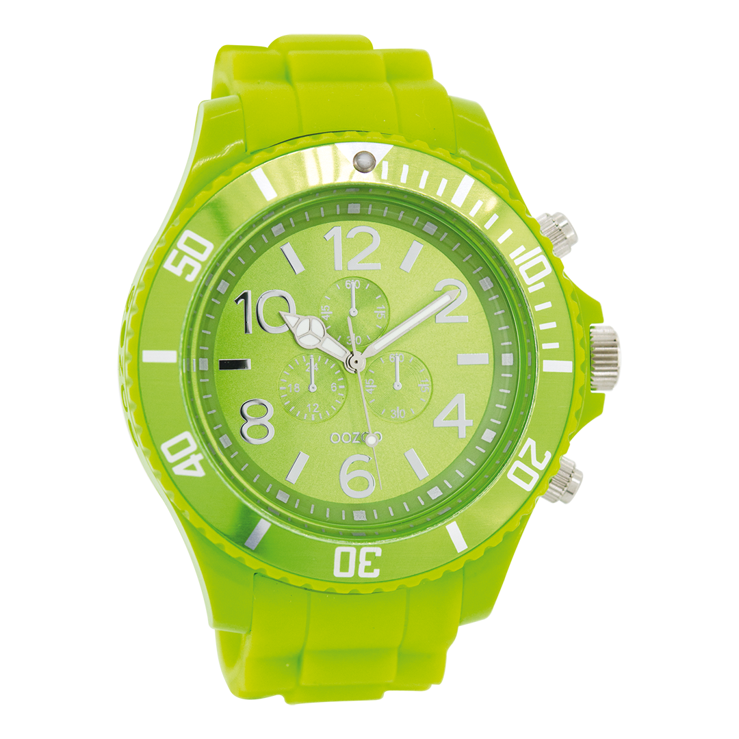 Fluo green OOZOO watch with rubber strap - C4825