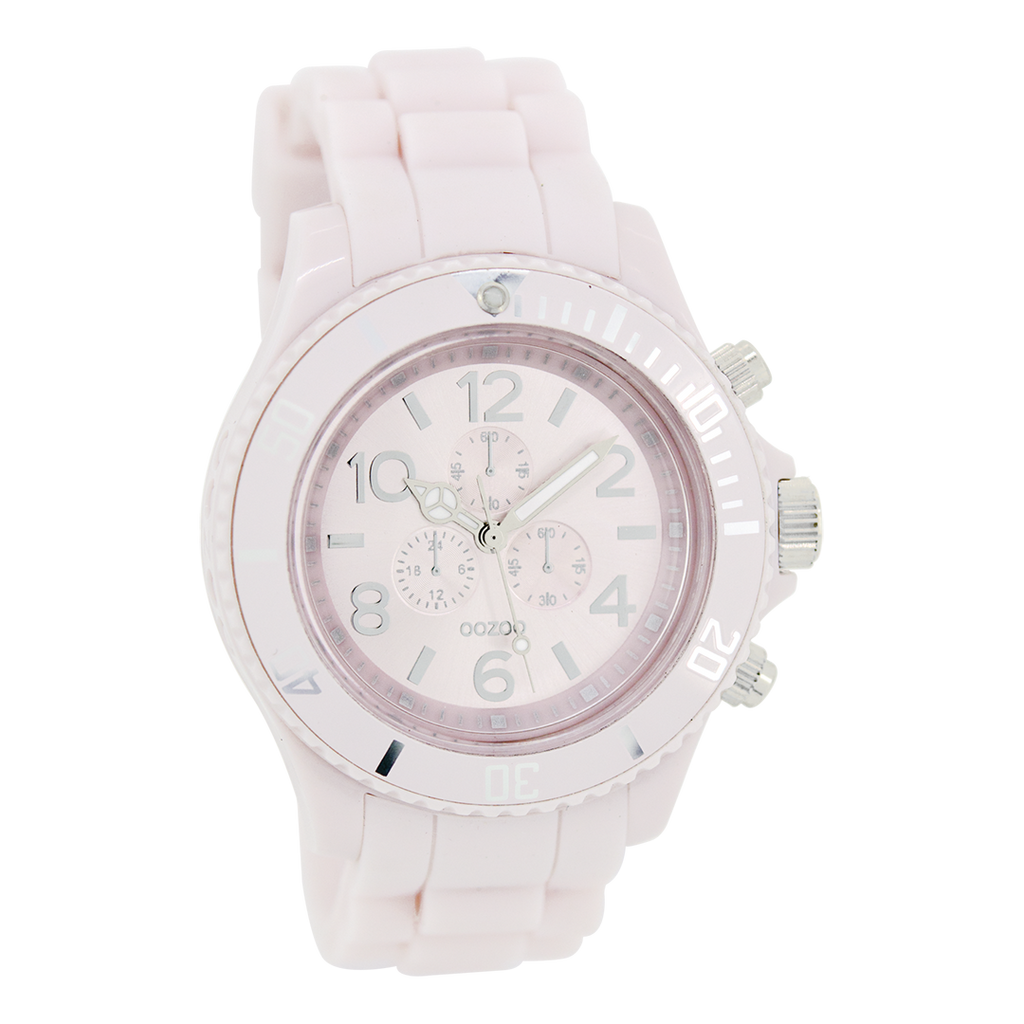 OOZOO Montre en vieux rose avec bracelet en caoutchouc en vieux rose - C4833