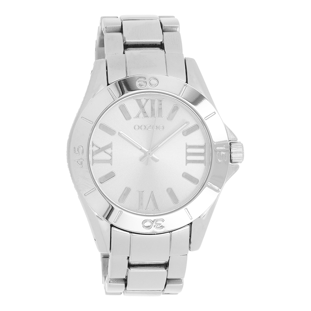 Zilverkleurige OOZOO horloge met roestvrijstalen armband - C5701