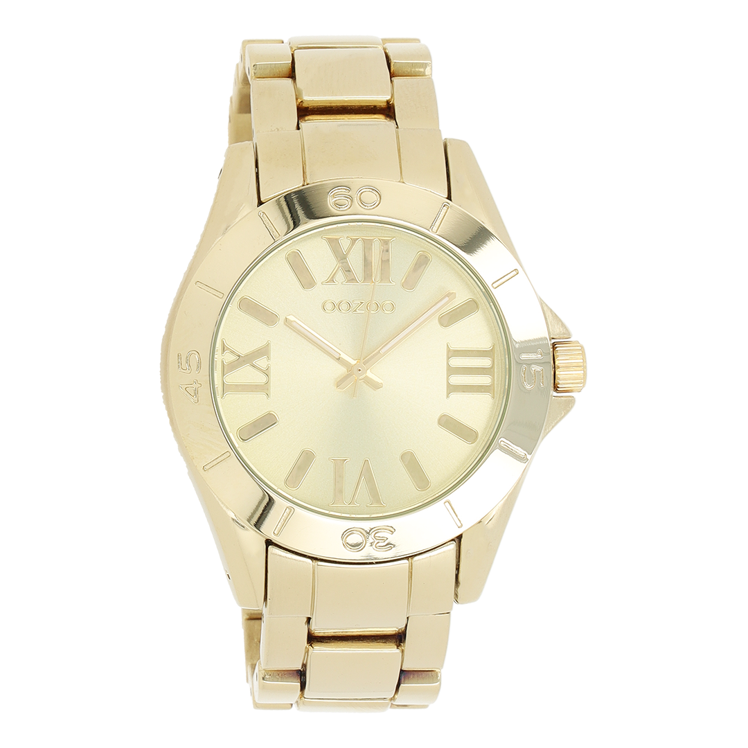 Goudkleurige OOZOO horloge met roestvrijstalen armband - C5702