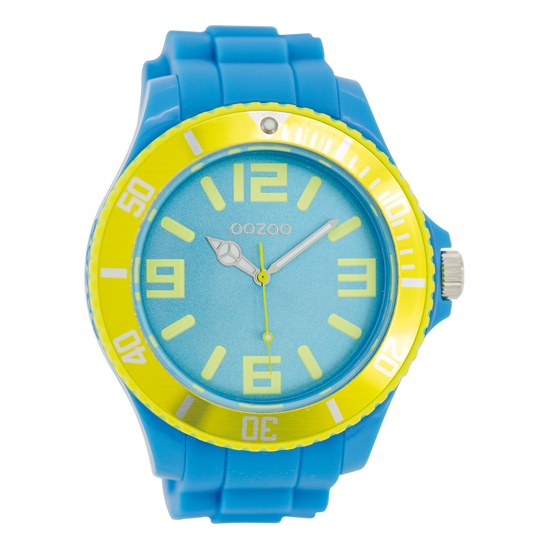 OOZOO Montre en bleu avec bracelet en caoutchouc en bleu - C5832