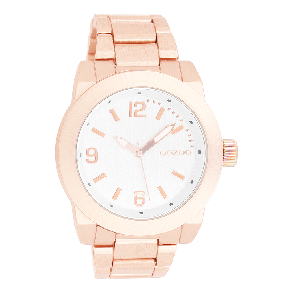 OOZOO Montre en couleur or rose avec bracelet en acier inoxydable en couleur or rose - C7522