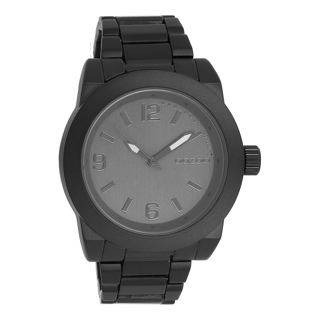 Zwarte OOZOO horloge met roestvrijstalen armband - C7524