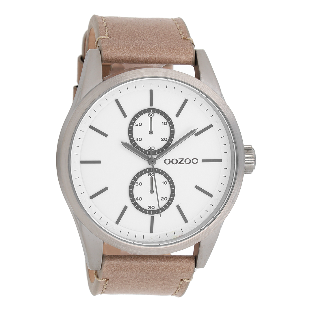 Titanium OOZOO horloge met grijze leren band - C8511