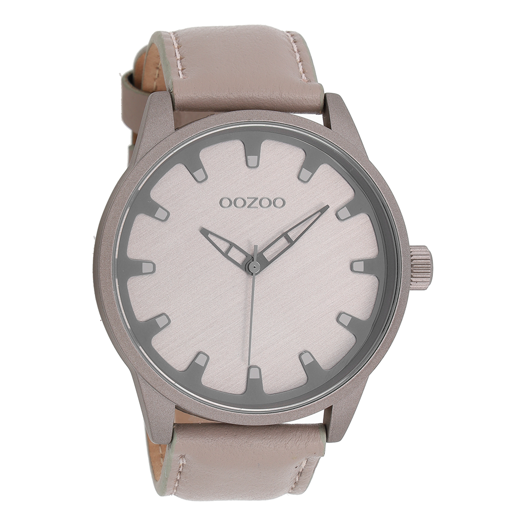 Taupe OOZOO horloge met leren band - C8546