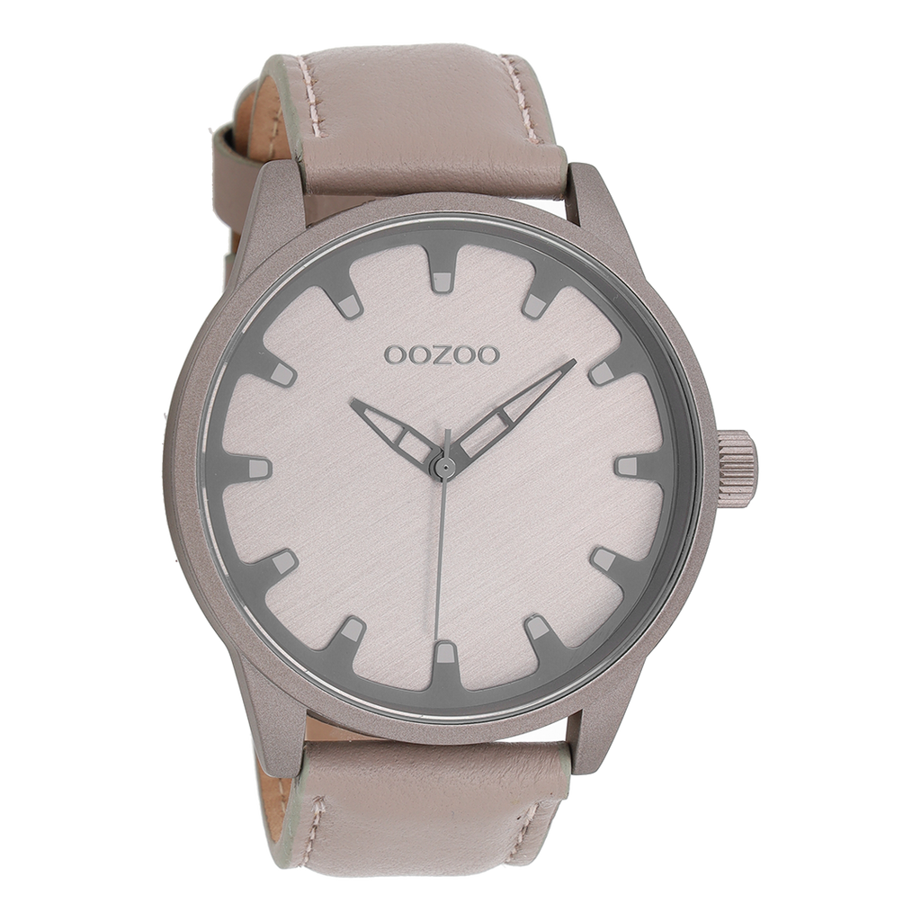 OOZOO Montre en taupe avec bracelet en cuir en taupe - C8546