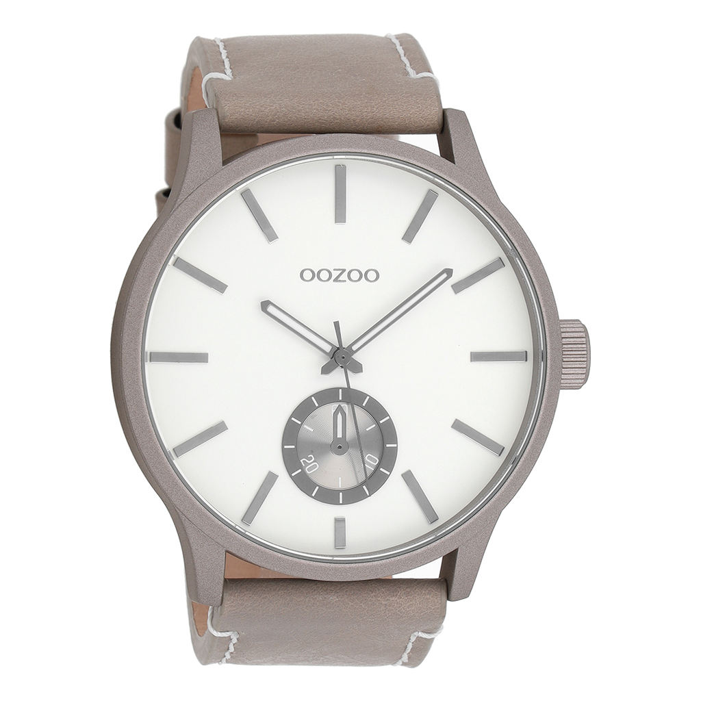 OOZOO Montre en taupe avec bracelet en cuir en taupe - C9035