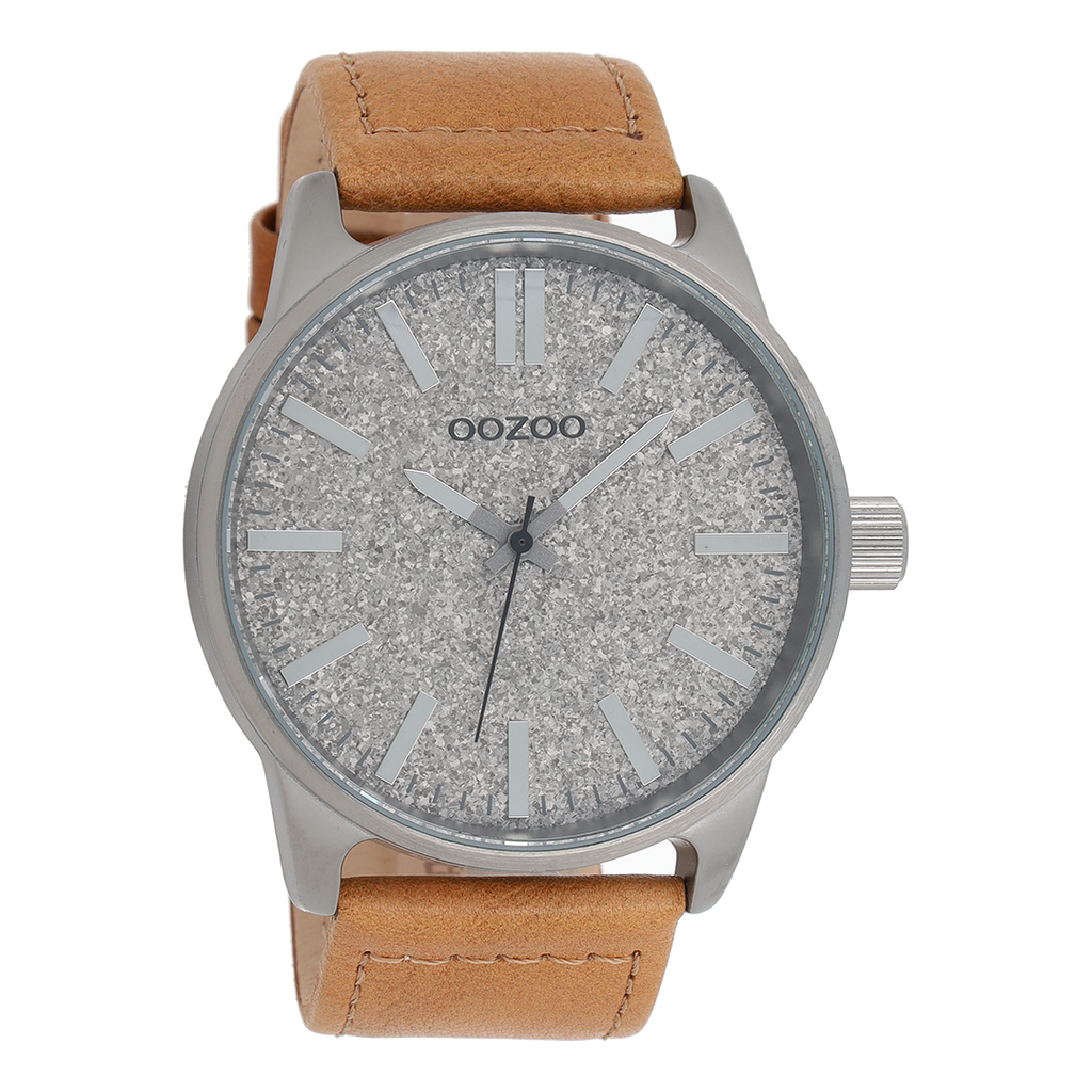 OOZOO Montre en titane avec bracelet en cuir en chameau - C9061