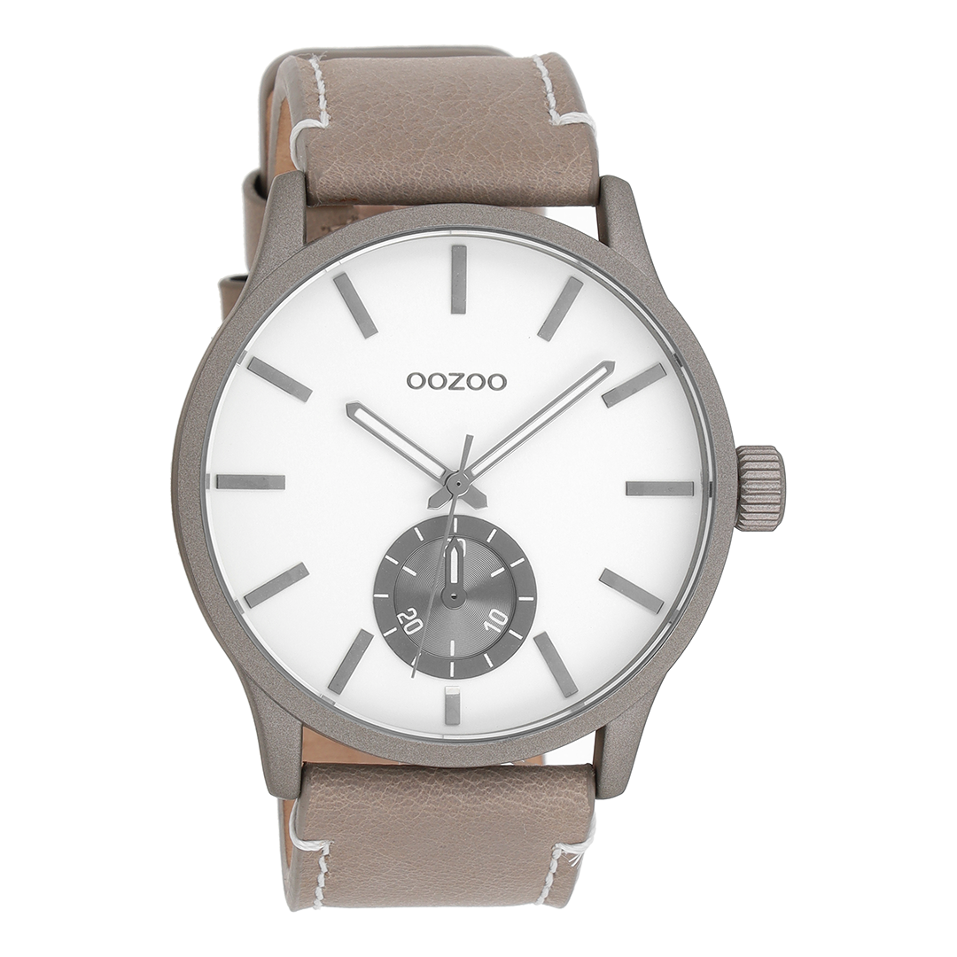 OOZOO Montre en taupe avec bracelet en cuir en taupe - C9080
