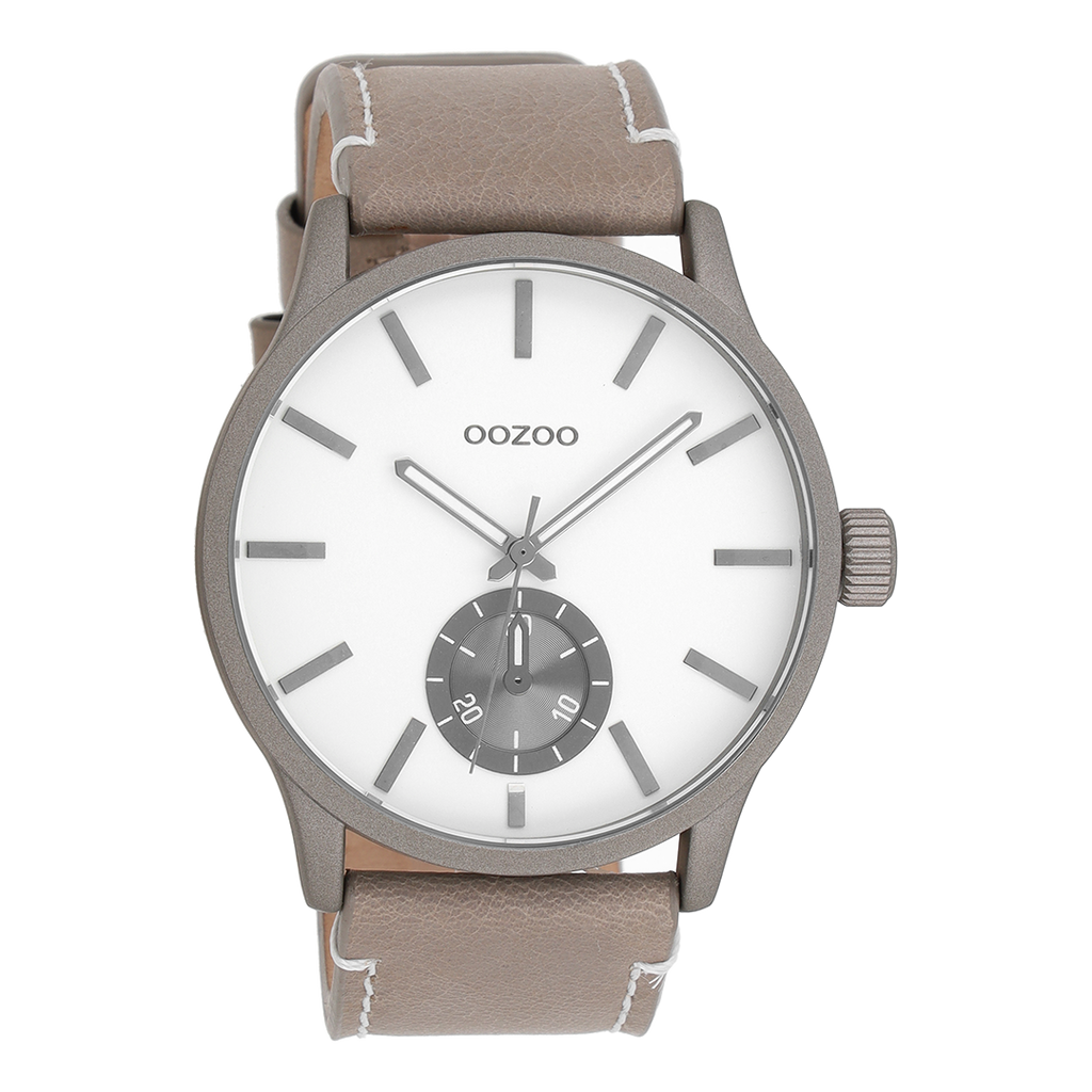 OOZOO Montre en taupe avec bracelet en cuir en taupe - C9080