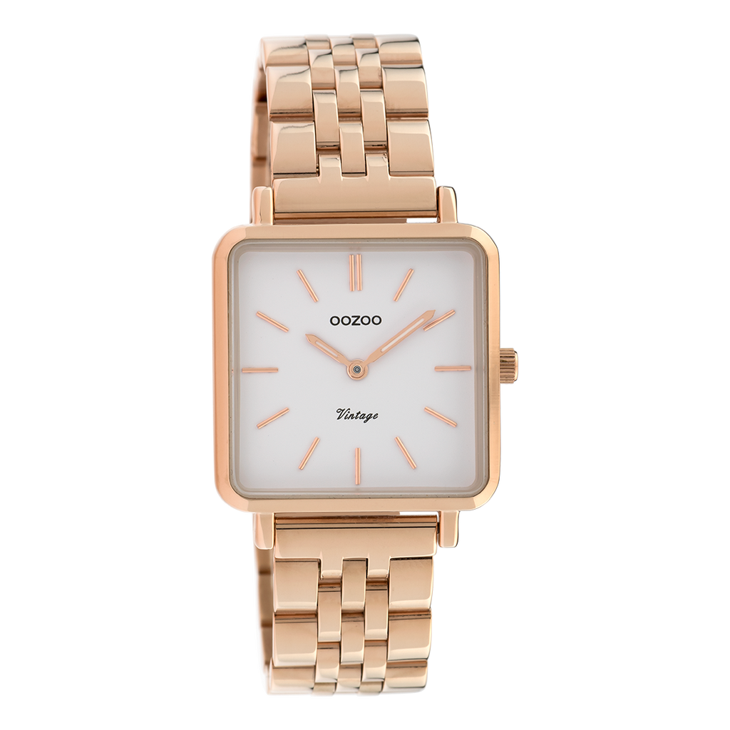 OOZOO Montre en couleur or rose avec bracelet en acier inoxydable en couleur or rose - C9958