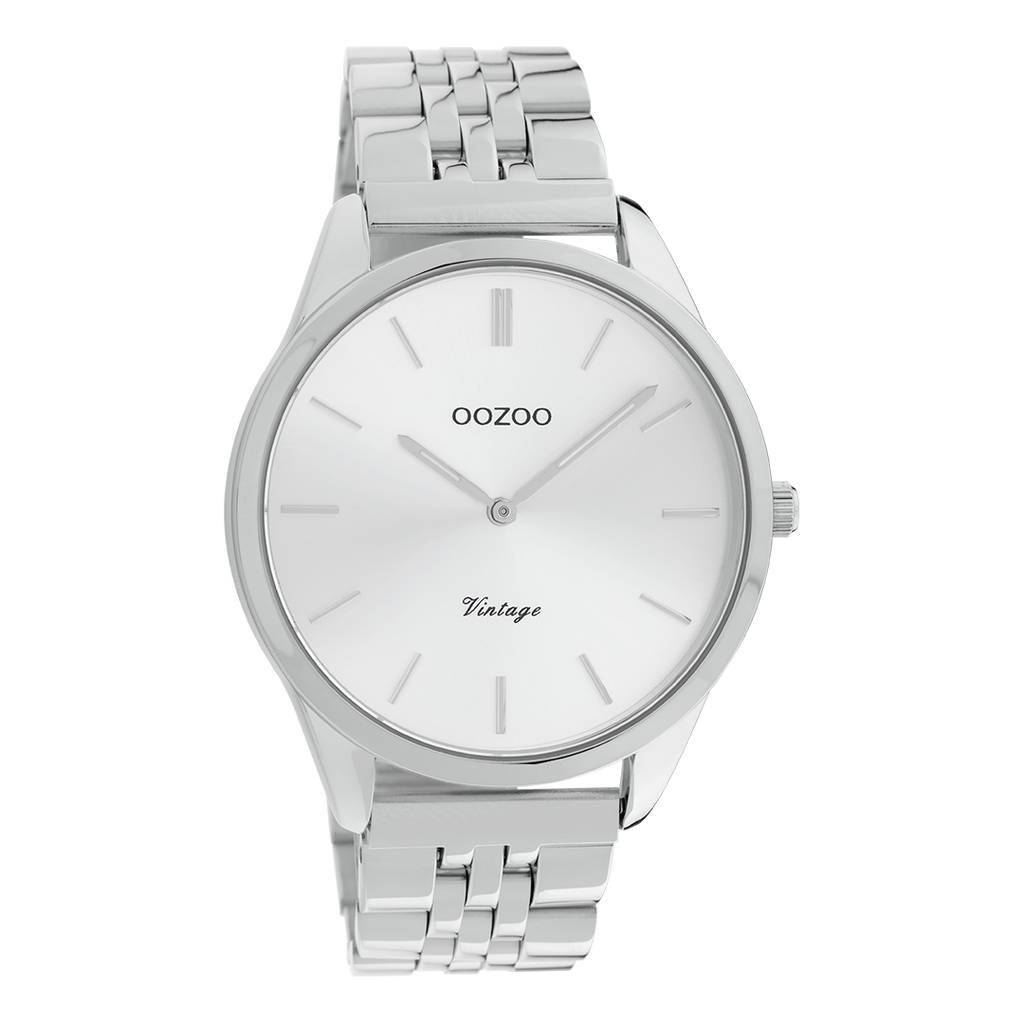 OOZOO Montre en couleur argent avec bracelet en acier inoxydable en couleur argent - C9981