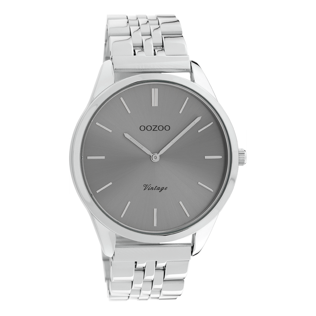 OOZOO Montre en couleur argent avec bracelet en acier inoxydable en couleur argent - C9983