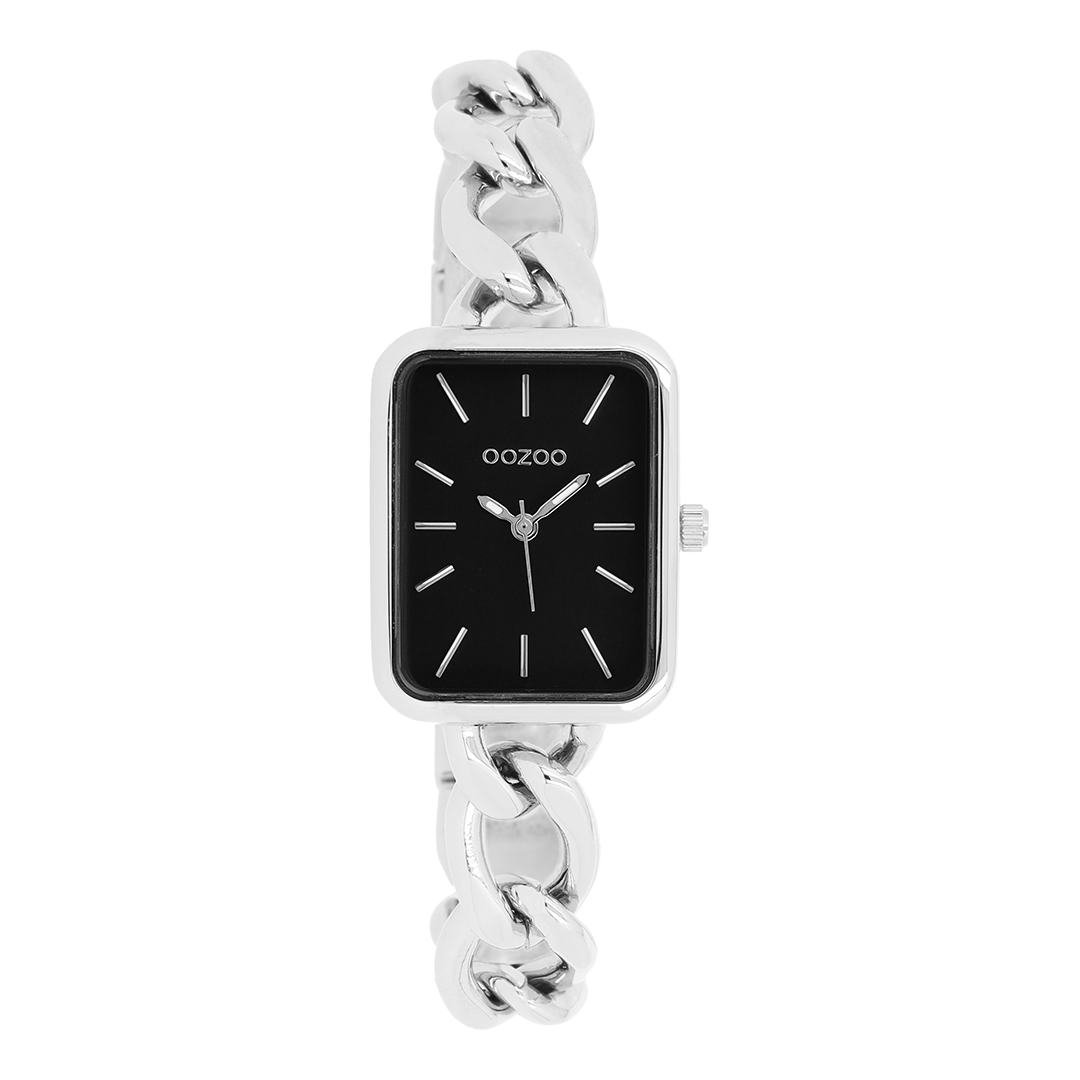 OOZOO Montre en couleur argent avec bracelet à maillons en couleur argent - C11131