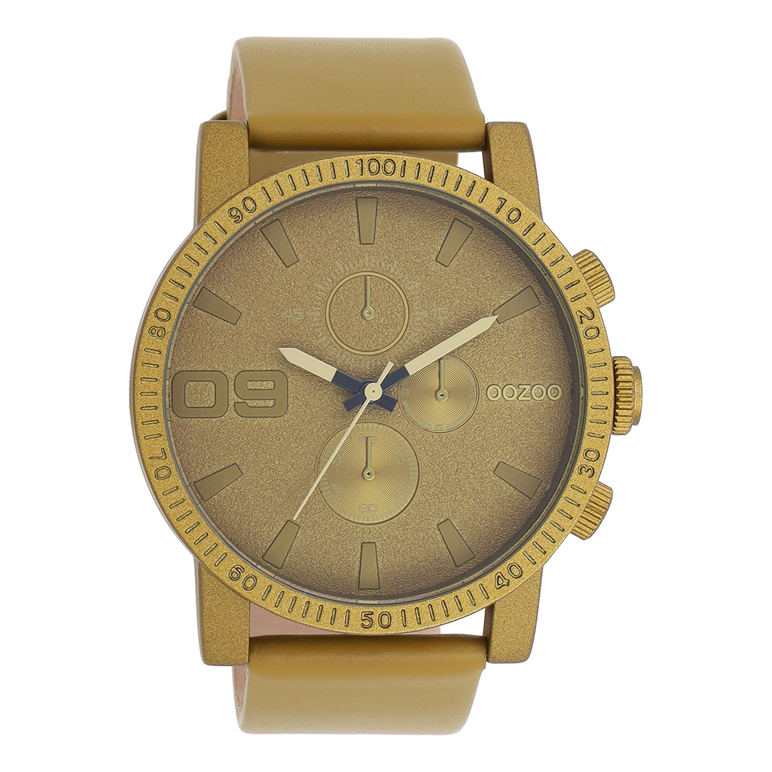 Olive green OOZOO watch with leather strap - C11217