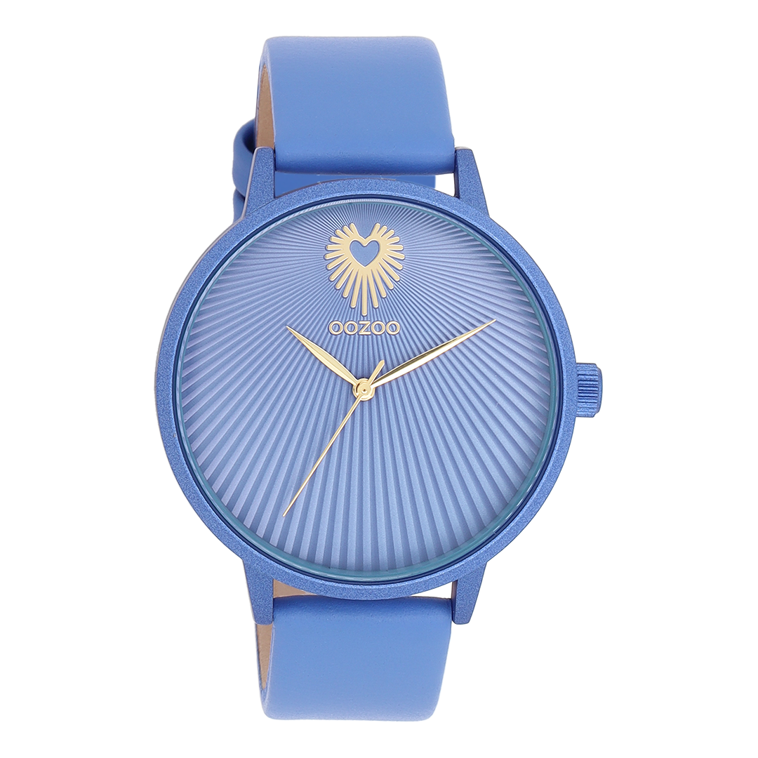 Mineral blue OOZOO watch with leather strap - C11246