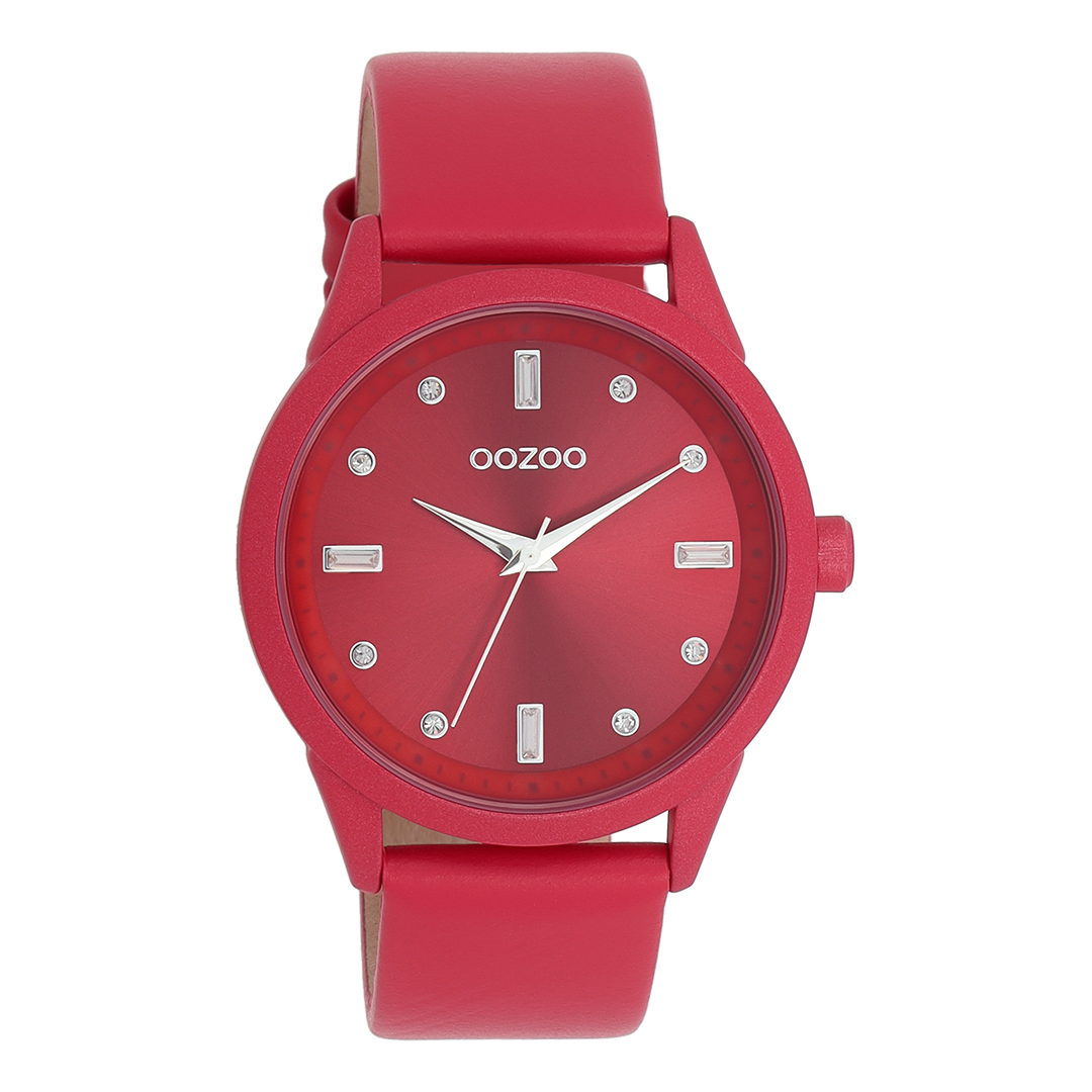 Viva magenta OOZOO watch with leather strap - C11286