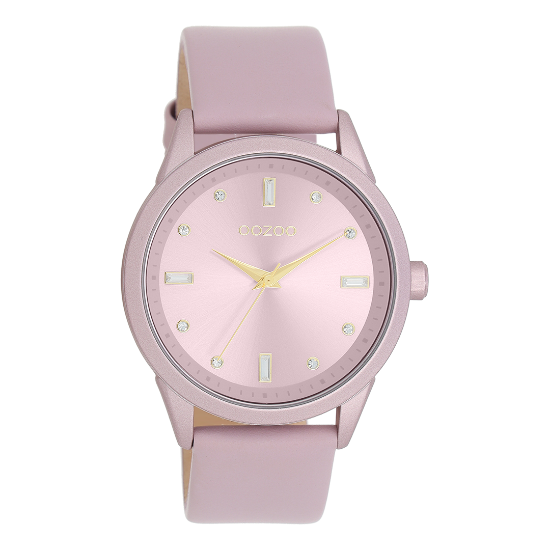 Lilac OOZOO watch with leather strap - C11355
