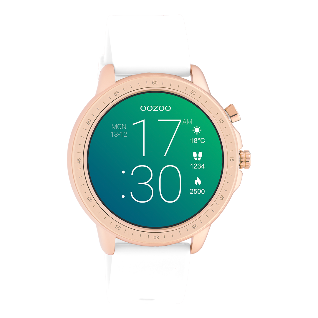 OOZOO Smartwatches Q00322 rose coloured watch white strap